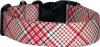 Red Cream Bias Plaid Handmade Dog Collar